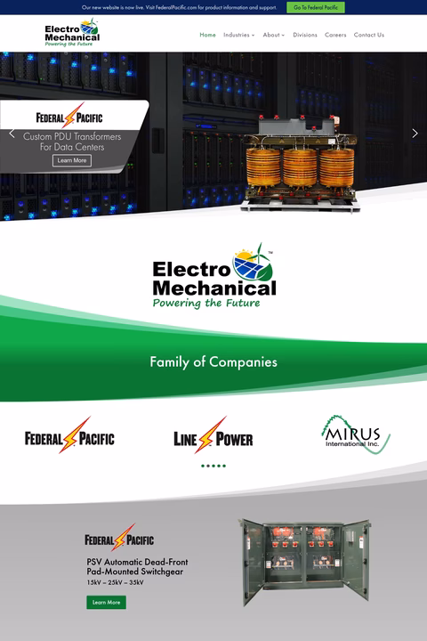 Electro-Mechanical Homepage 1440px