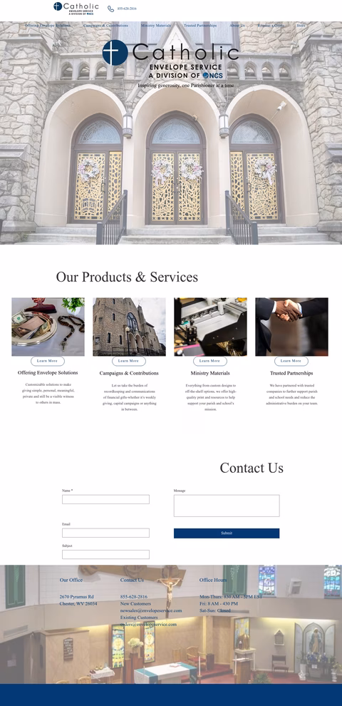 Catholic-Envelope-Service Homepage 1440px