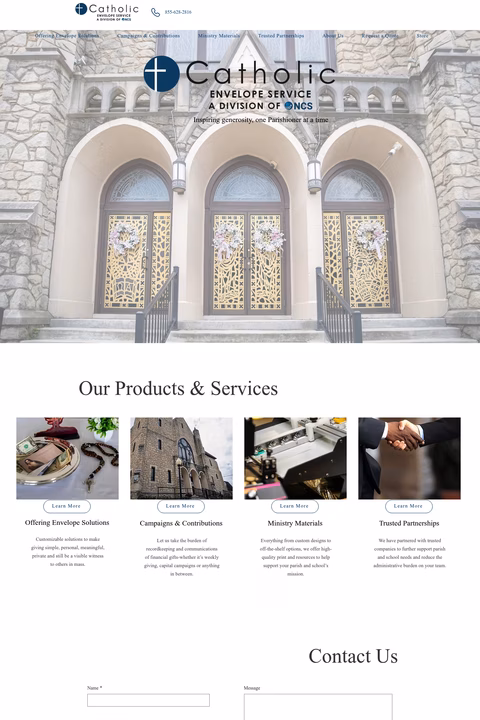 Catholic-Envelope-Service Homepage 1440px
