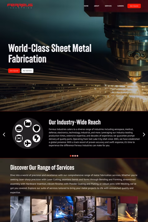Ferreus-Industries Homepage 1440px