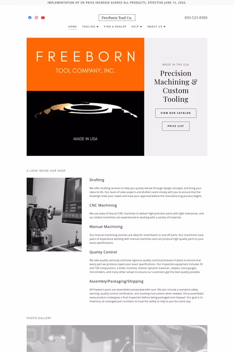 Freeborn-Tool-Company Homepage 1440px