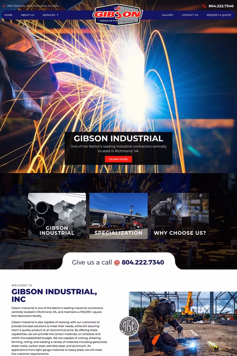 Gibson-Industrial-Inc Homepage 1440px