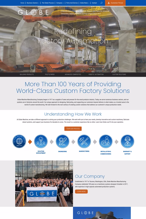 Globe-Machine-Manufacturing-Company Homepage 1440px
