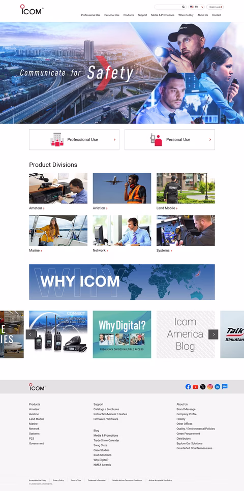 Icom-America Homepage 1440px