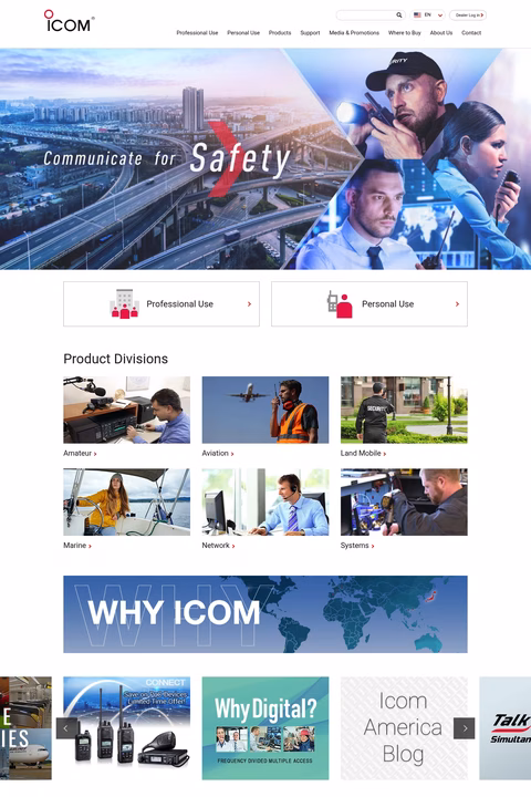 Icom-America Homepage 1440px