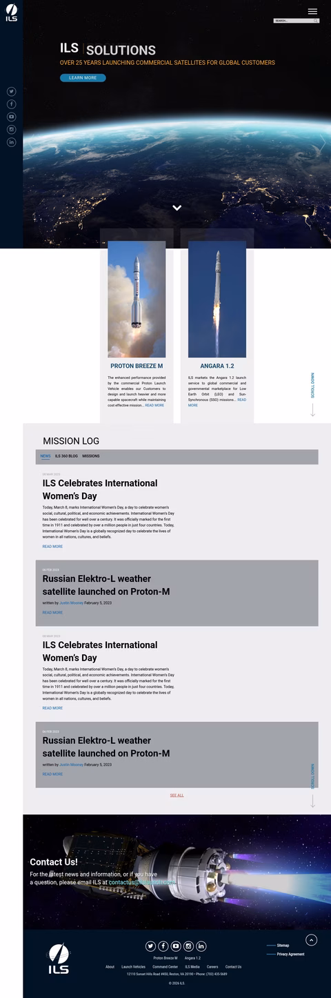 Ils-International-Launch-Services Homepage 1440px