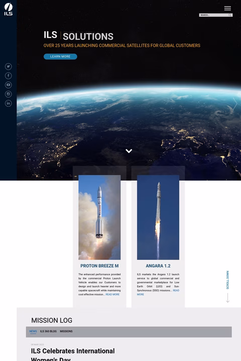 Ils-International-Launch-Services Homepage 1440px