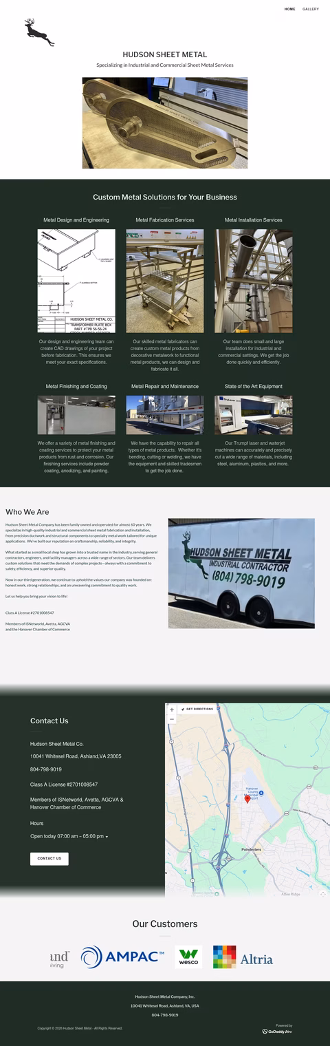 Hudson-Sheet-Metal Homepage 1440px