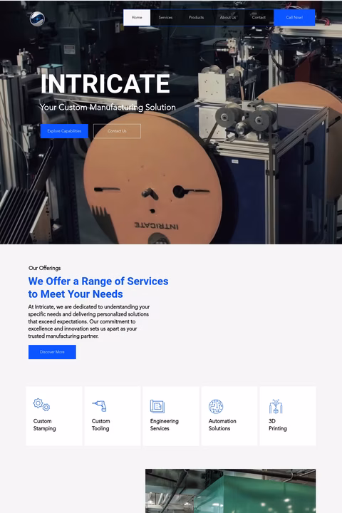 Intricate-Metal-Forming Homepage 1440px