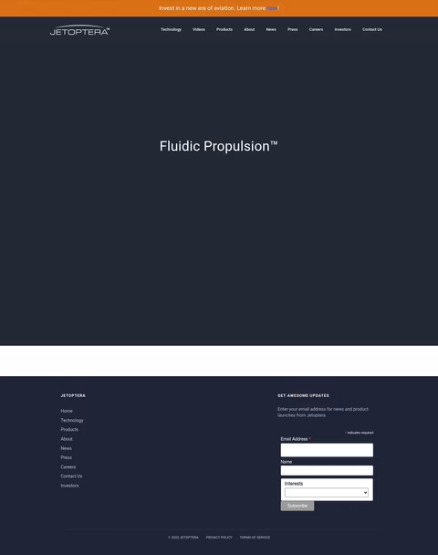 Jetoptera Homepage 1440px