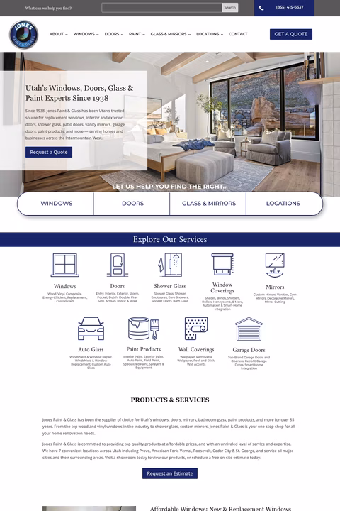 Jones-Paint-Glass Homepage 1440px