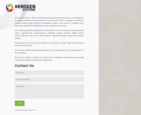 Kerogen-Systems Homepage 1440px