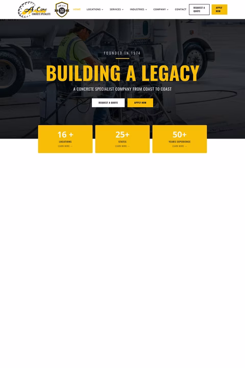 A-Core-Concrete-Specialists Homepage 1440px