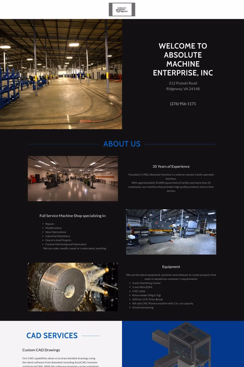 Absolute-Machine-Enterprise Homepage 1440px