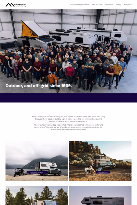 Adventurer-Manufacturing Homepage 1440px