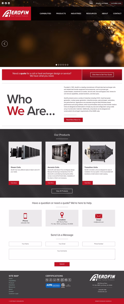 Aerofin-Heat-Transfer-Products Homepage 1440px