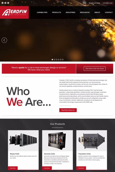 Aerofin-Heat-Transfer-Products Homepage 1440px