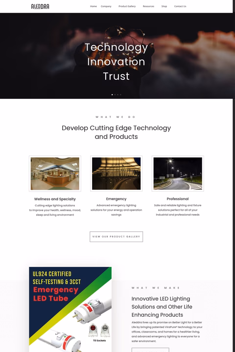 Aleddra-Led-Lighting Homepage 1440px