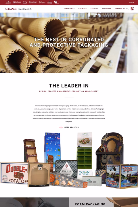 Alliance-Packaging Homepage 1440px