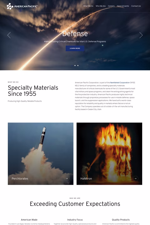 American-Pacific Homepage 1440px