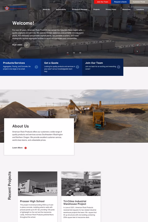 American-Rock-Products Homepage 1440px