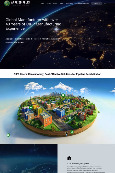 Applied-Felts Homepage 1440px
