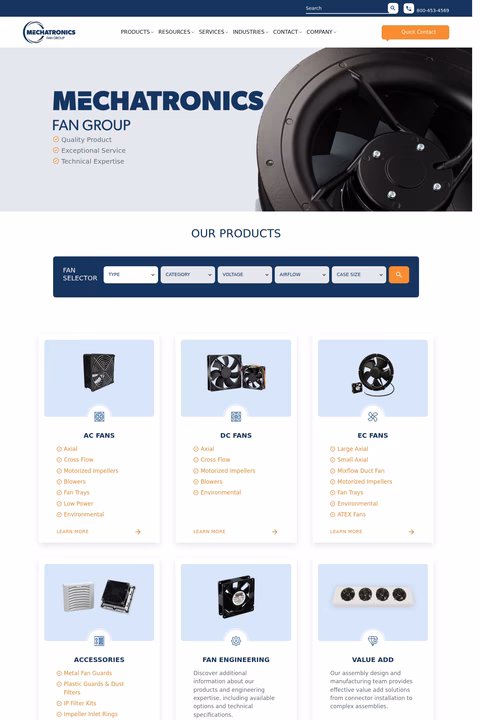 Mechatronics-Fan-Group Homepage 1440px