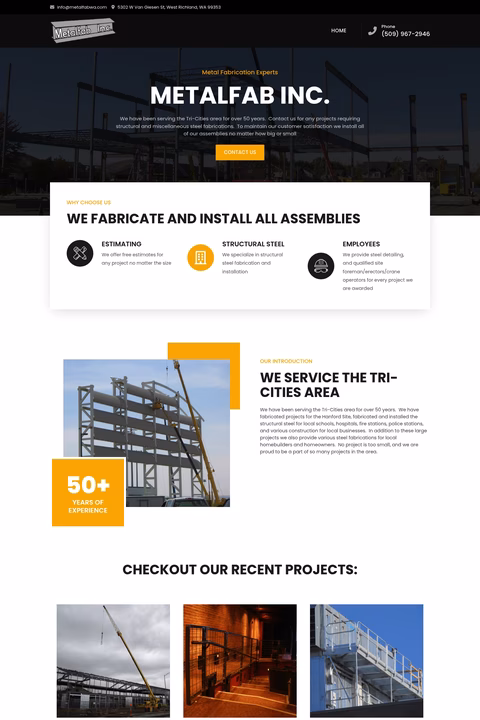 Metalfab Homepage 1440px