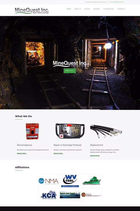 Minequest-Inc Homepage 1440px