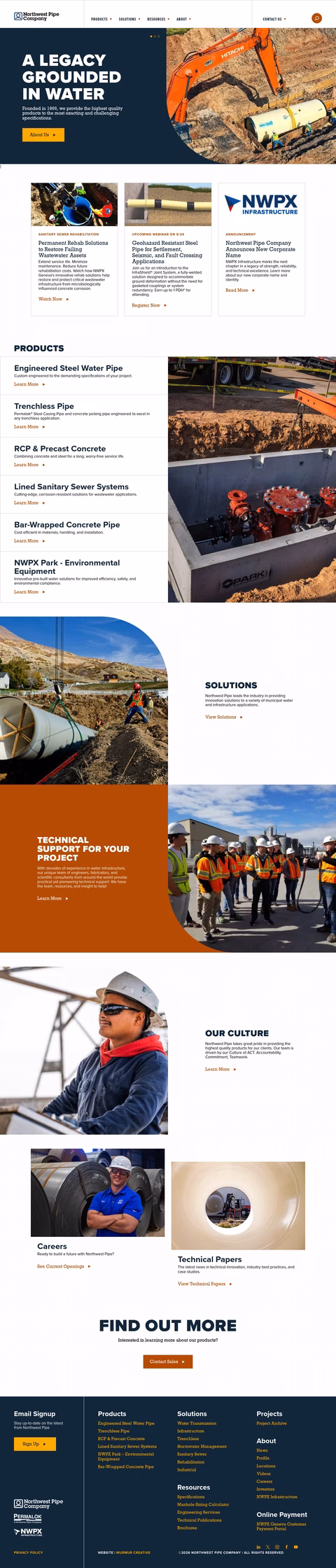 Northwest-Pipe-Company Homepage 1440px