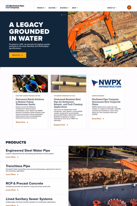 Northwest-Pipe-Company Homepage 1440px