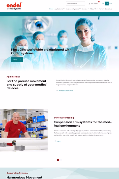 Ondal-Medical-Systems Homepage 1440px