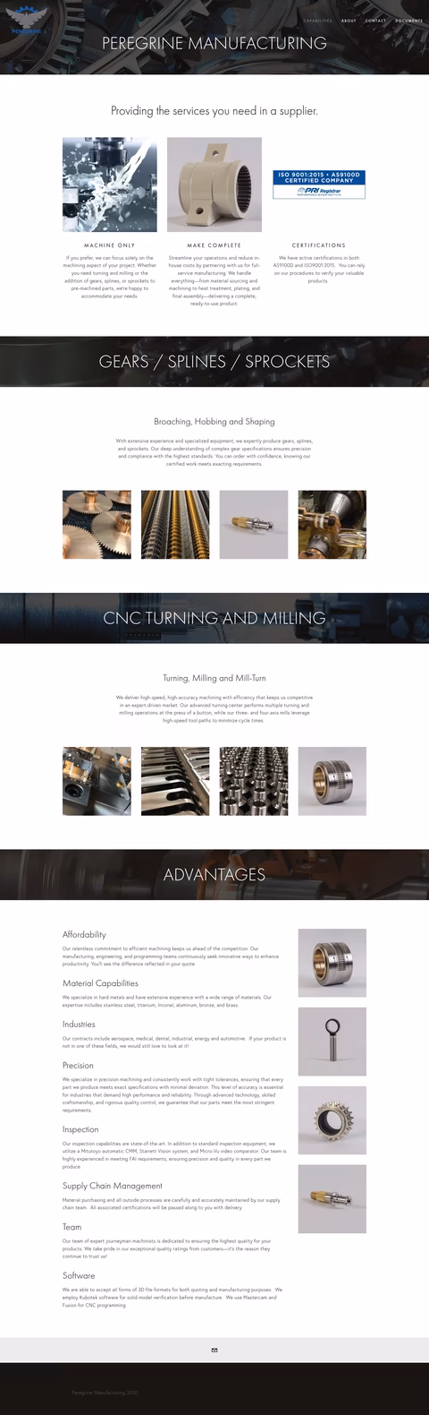 Peregrine-Manufacturing Homepage 1440px