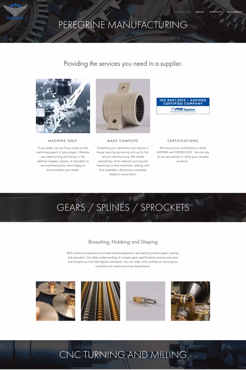 Peregrine-Manufacturing Homepage 1440px