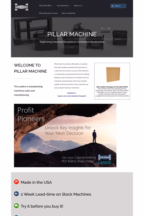 Pillar-Machine Homepage 1440px