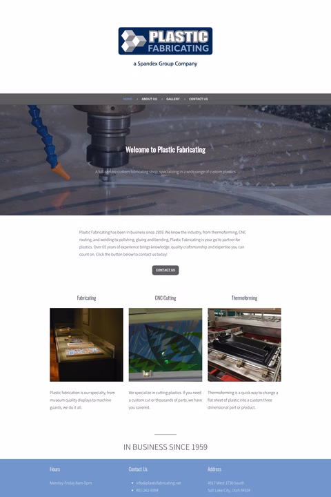 Plastic-Fabricating Homepage 1440px
