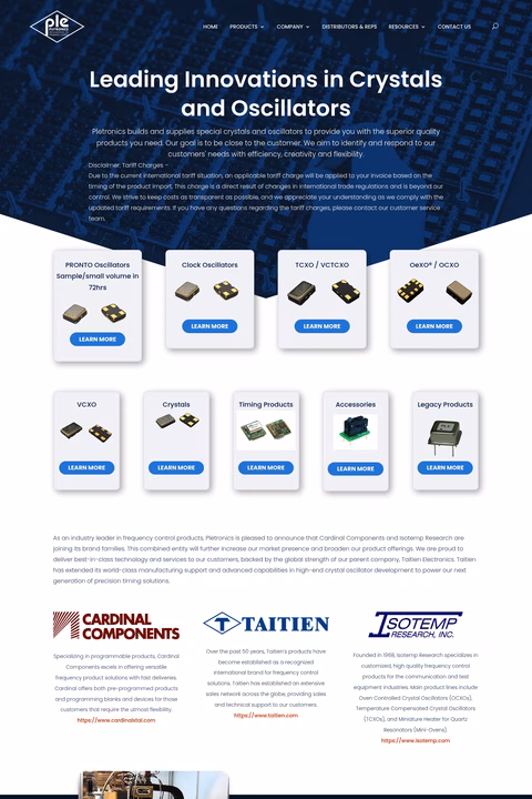 Pletronics Homepage 1440px