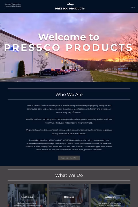 Pressco-Products Homepage 1440px