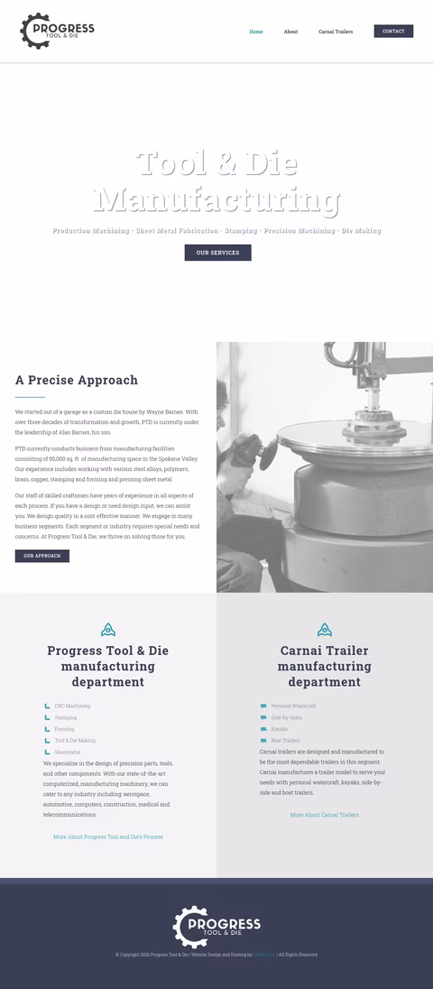 Progress-Tool-Die Homepage 1440px