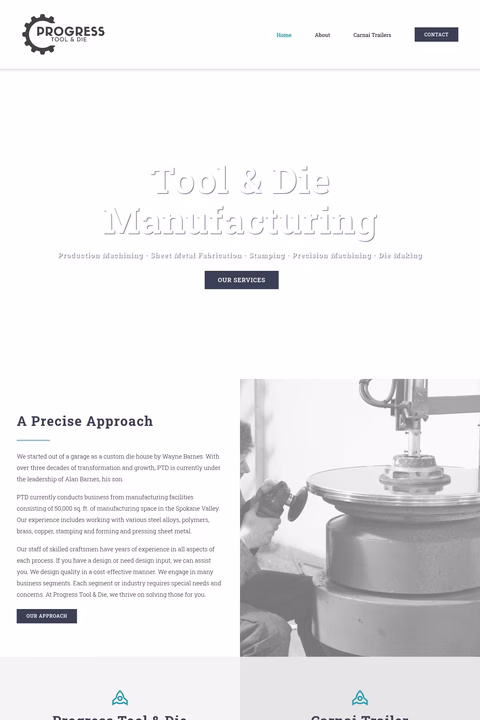 Progress-Tool-Die Homepage 1440px