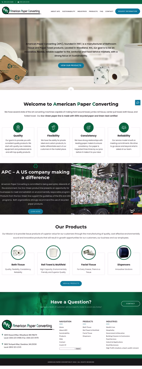 American-Paper-Converting Homepage 1440px