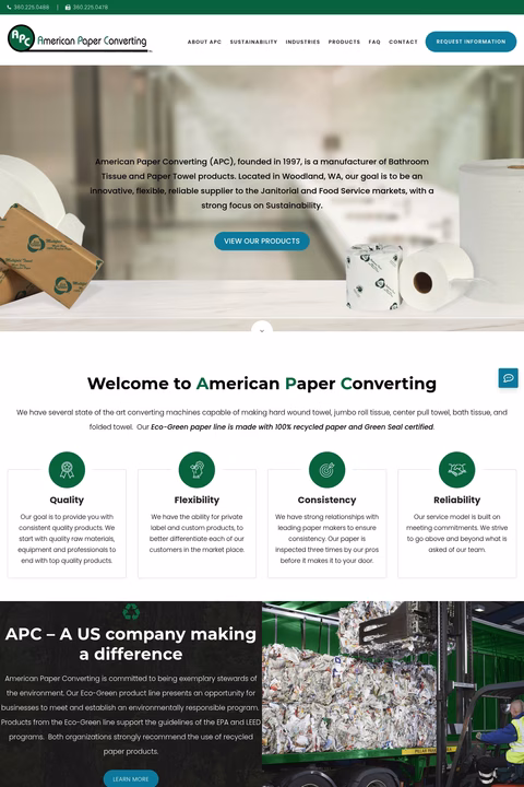 American-Paper-Converting Homepage 1440px