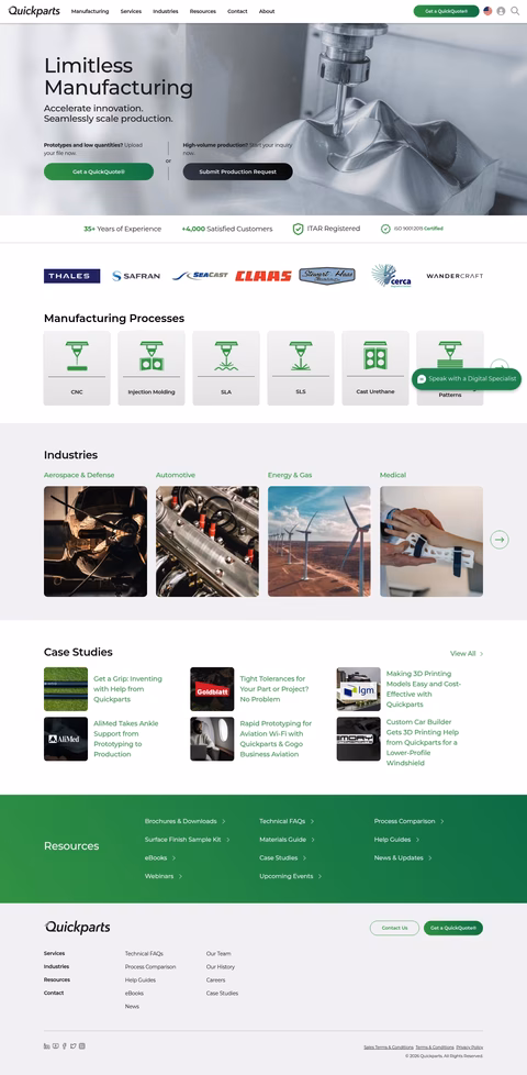 Quickparts Homepage 1440px