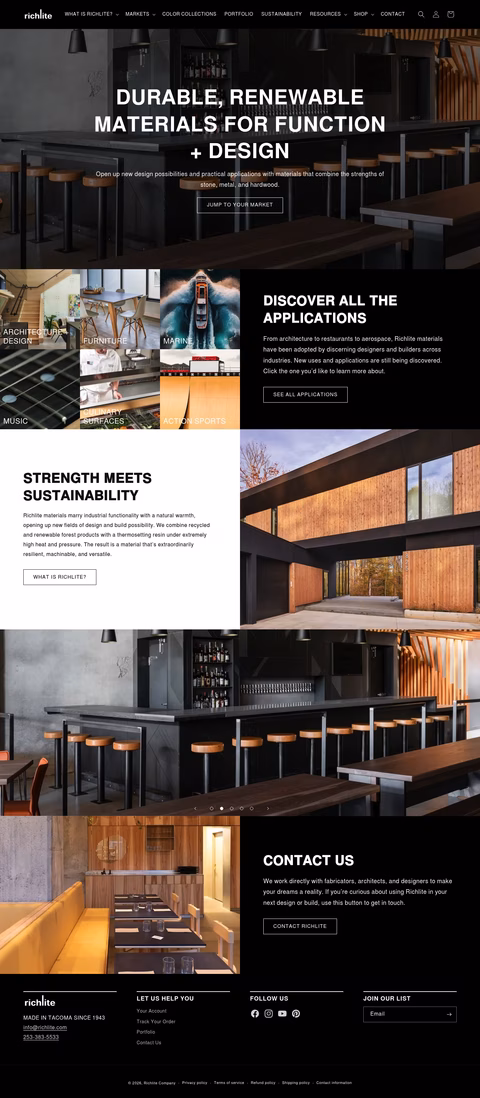 Richlite-Company Homepage 1440px