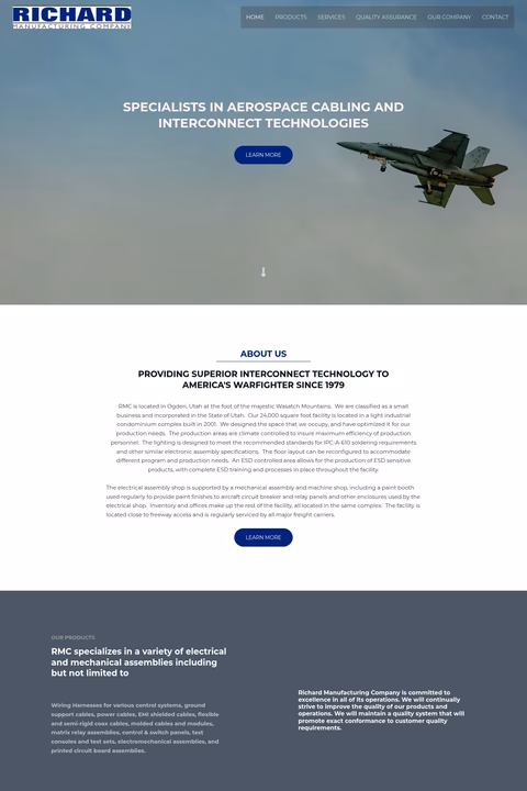 Richard-Manufacturing-Company Homepage 1440px
