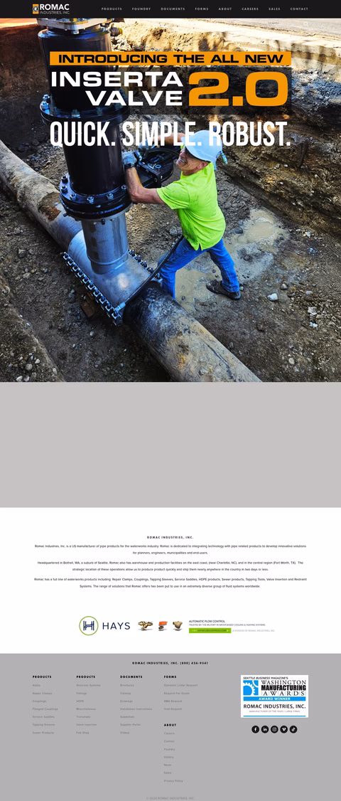 Romac-Industries Homepage 1440px