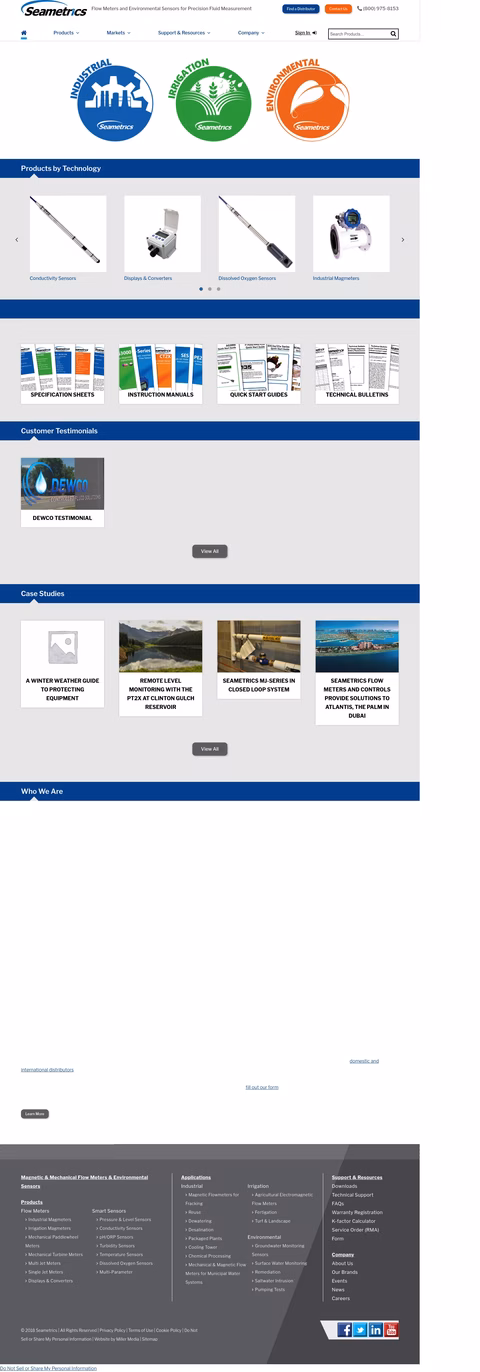 Seametrics Homepage 1440px