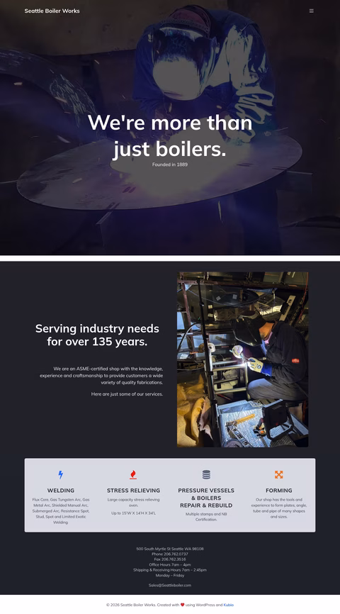 Seattle-Boiler-Works Homepage 1440px