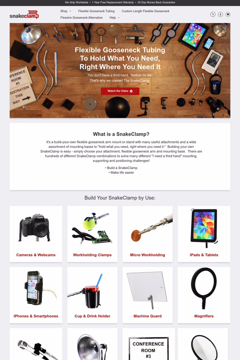 Snakeclamp-Products Homepage 1440px