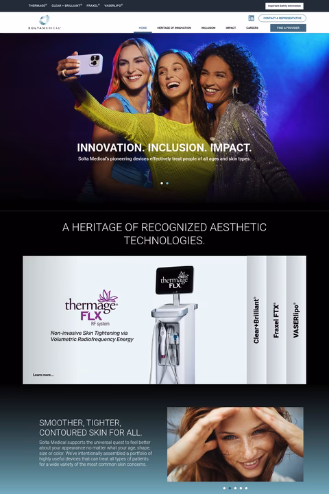 Solta-Medical Homepage 1440px